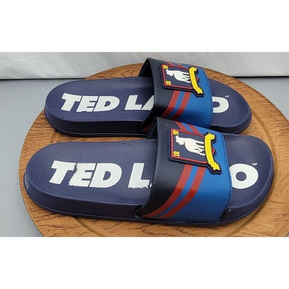 Ted Lasso Men's Navy Blue Slide Sandals Non-Slip Size 8 - Picture 3 of 12